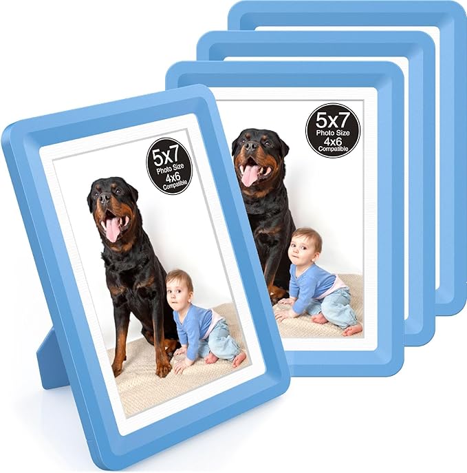 5x7 Picture Frame, Clear Acrylic Photo Frame with White Mat for 4x6 Photos, One-Piece Shatterproof Tool-Free Design, UV-Resistant Waterproof Tabletop Frame for Home Office Decor with 10-Year Warranty