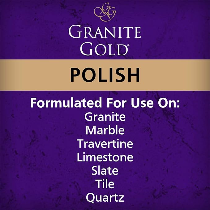 Granite Gold Polish Spray, Streak-Free Shine for Granite, Quartz, Marble, Travertine, Natural Stone Countertops, 24 Fl Oz (Pack of 1)