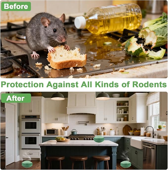 28 Pack Mouse Rodent Repellent, Safe for Kids and Pets, Effective Mouse Control for Home, Garage, Basement, Garden and Storage Areas
