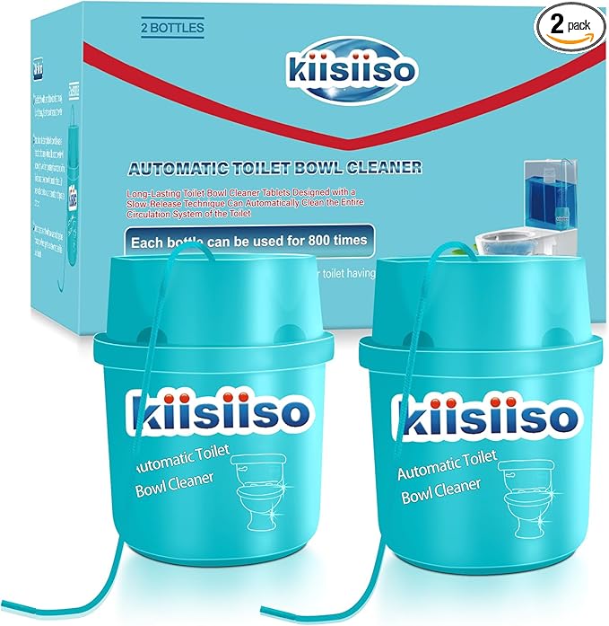 KIISIISO Toilet Bowl Cleaners, Septic-Safe Automatic Toilet Cleaner Bottles, Sustained-Release Toilet Tank Cleaners For Against Tough Stains, Long-Lasting Deep Cleaning & Freshness-2 Packs