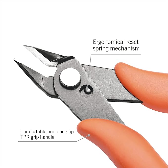 KATA Micro Wire Cutters Pliers: Precision Flush Cutter Tools for Jewelry Making Craft- 5-Inch Small Zip Tie Cutter Nippers - Mini Wire Side Cutting Snips for Electronics, Hobby Plastic Models, Gundam