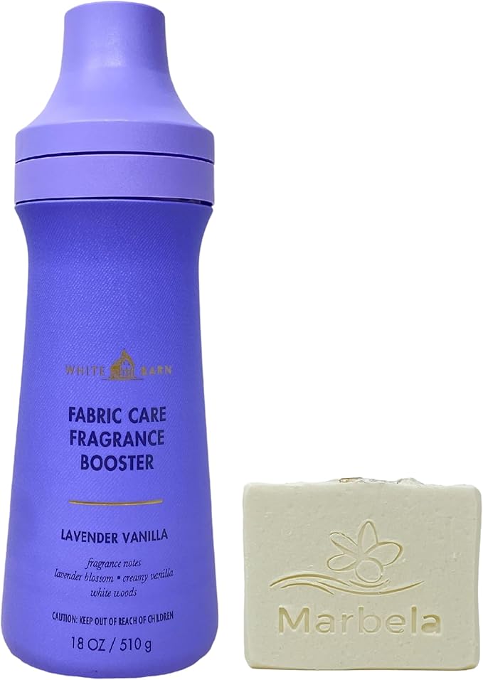 Bath & Body Works Lavender Vanilla Fabric Care Fragrance Booster with a Natural Oats Bar Soap