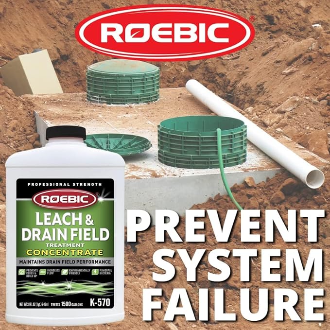 Roebic K-570 32 Fl. Ounce Biodegradable Leach and Drain Field Opener Concentrate (2-(Pack))