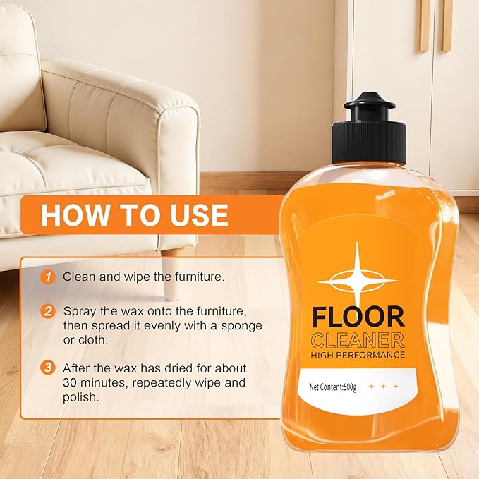 Acid-Free Enzyme Floor Cleaner, Concentrated All-Surface Formula for Hardwood/Tile/Laminate/Marble, Pet-Safe Streak-Free for Mopping & Spraying - 17.6 Fl Oz