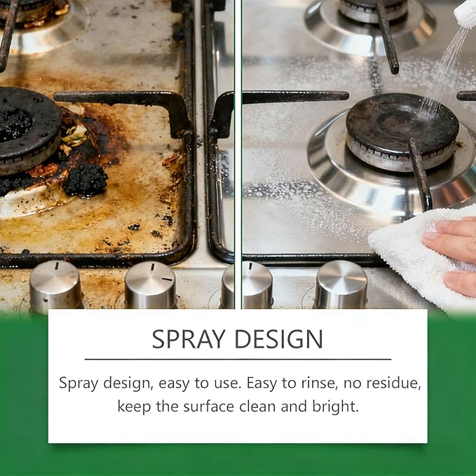 Multifunctional Kitchen Appliance Cleaner, Bonachtats Multi Function Kitchen Cleaner Spray, Remove Dirt, Gentle on Surfaces, Degreaser for Stove, Oven, Microwave & Stainless Steel (1)