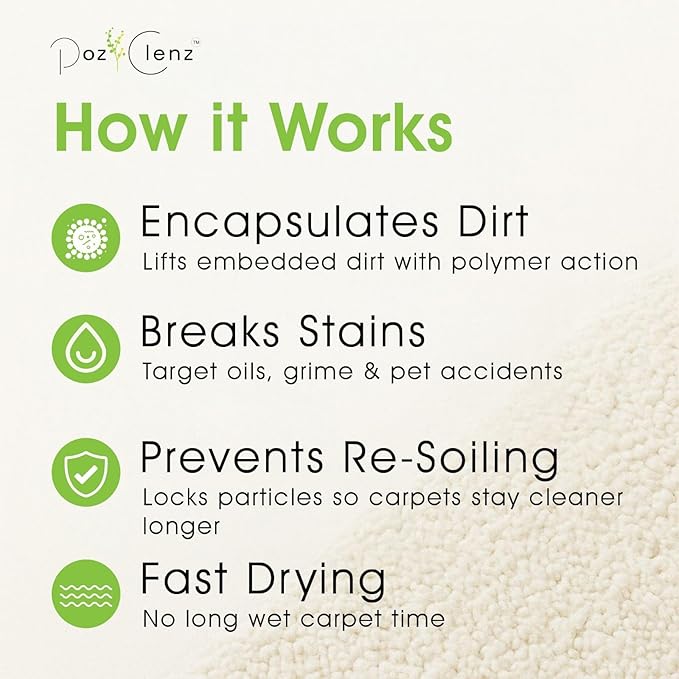 Triple-Action Carpet Cleaner | Cleans, Deodorizes & Brightens | Concentrated, 1 Quart | Low-Foam Multi-Surface Solution for Use on Carpets, Rugs & Upholstery.