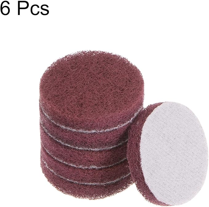 HARFINGTON 6pcs Drill Power Brush 2 inch Tile Scrubber Scouring Pads 320-400 Grit for Bathroom Kitchen Household Cleaning