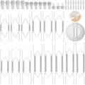 14 pcs Plate Hangers for The Wall, 4/6/8/10/12 Inch Invisible Decorative Wall Plate Hangers, Stainless Steel Plates Walls Hanger for Display Various Sizes with Hooks for Decorative