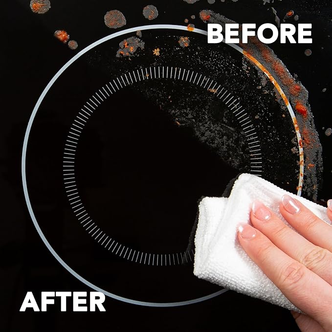 Weiman 2-Pack Cooktop Cleaning Spray & Microfiber Cloth – Cooktop & Oven Cleaner for Streak & Residue Free - Non-Abrasive Degreaser Safe for Glass & Ceramic