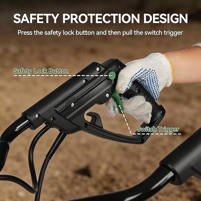 Prostormer Electric Tiller for Gardening, 18” Tilling Width & 9” Working Depth, 1800W 15A Corded Rototiller Cultivator with 24 Steel Tines for Soil Cultivation, Weeding and Lawn Care