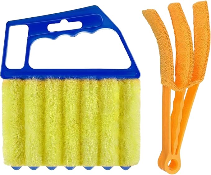 Blind Cleaner Duster Tool, Blinds Cleaner Tool, Extra Washable Blind Duster Sleeve - Microfiber Louver Cleaning Tool for Vents, Air Vent Cleaner and Dusting(2-Pack)