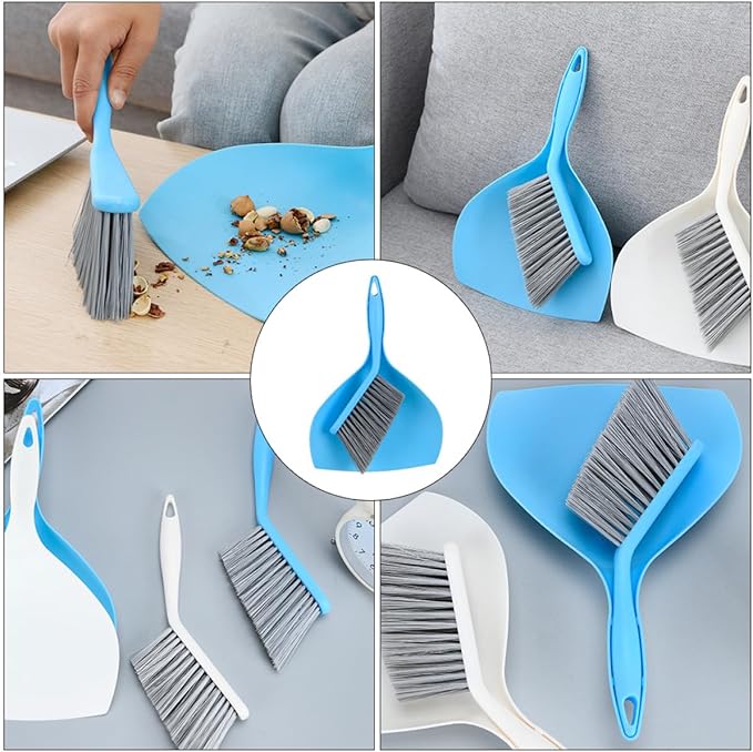 GLEAVI Mini Broom and Dustpan Set, Compact Household Pet Cleaning Tool, Desktop Sweeping Accessory for Home and Office, Portable Handheld Cleaning Supplies