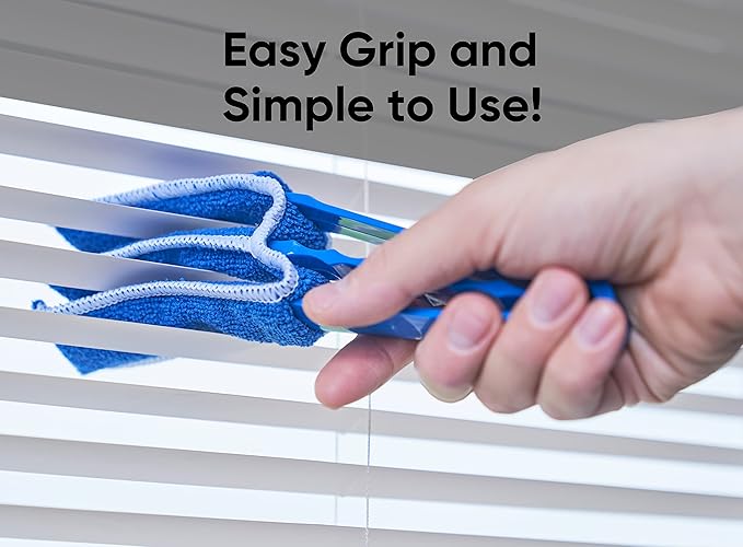 Blind Cleaner Duster Tool, Fan Blade Cleaner, Air Duct Cleaning Tools, Blue Window Blinds Cleaner with Microfiber Sleeve for Fans, Window Blinds, Vents, Shutters…(2 Pack -Superio)