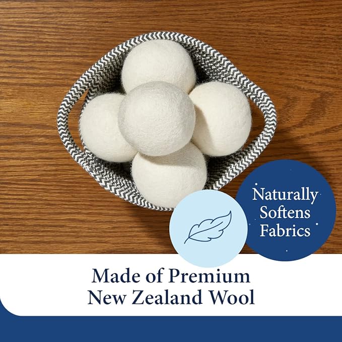 Cosy House Collection Wool Dryer Balls - Premium Reusable Natural Fabric Softener - Eco-Friendly, Saves on Time and Energy - Soften Clothes Naturally - Reusable for Up to 3 Years - White (Pack of 3)