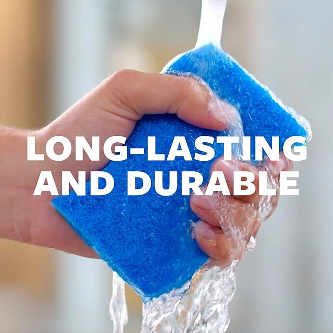 3M Scotch-Brite No Scratch Scrub Sponges, Blue, 4-1/2 x 2-1/2 x 7/10 in