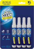 OxiClean Stain Remover Pen for Clothes (4 Pack) - Instant Spot Cleaning for All Laundry Stains: Blood, Food, Drinks, Dirt, Ink, Makeup - Bleach-FREE & Travel-Friendly (2x More Quantity)