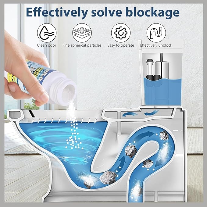 Pipe BFast Acting Foaming Unclogger for Kitchen Sink, Bathroom, Shower, and Toilet Pipeline Cleaningobo Drain Cleaner,Wild Sink And Drain Cleaner Powder, (5)