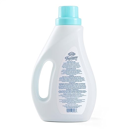 Clorox Fraganzia Liquid Laundry Fabric Softener, Ocean Scent - Laundry Odor Eliminator, Wrinkle Reducer and Static Reducer, 40 Fl Oz