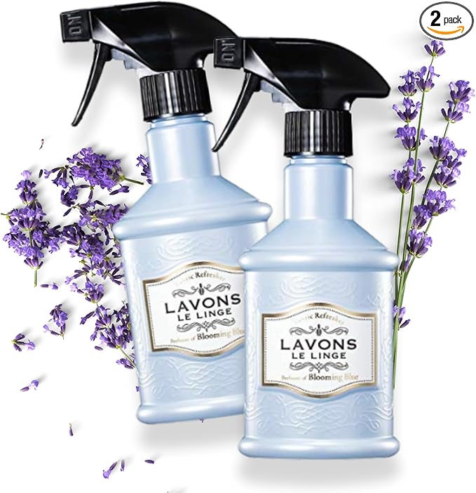 LAVONS Fabric Spray Freshener for Carpet Fresh, Pet Safe Linen Spray for Bedding, Organic Fabric Refresher Spray for Home & Offices, Natural Carpet Freshener from Japan, 12.5 Fl Oz BLOOMING BLUE 2EA