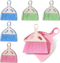 6 Pcs Small Dustpan and Brush Set Small Broom and Dustpan Set Whisk Broom and Dust Pan with Handle Nesting Cleaning Sweep Tool for Desk Car Table Keyboard Pet Nest Countertop