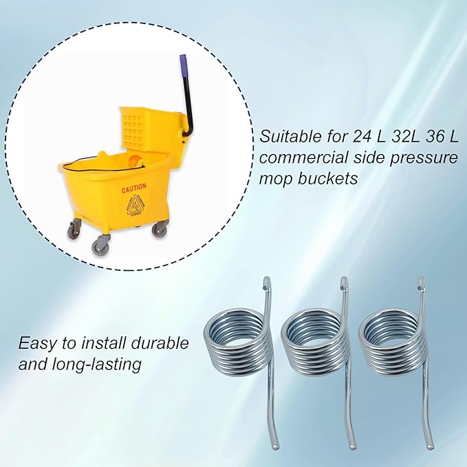 Comercial Mop Bucket Spring Replacement 3 Count Side-Press Wringer Torsion Springs Large 8 Loop Torsion Spring