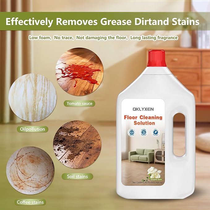 Floor Cleaning Solution Compatible with Roborock – 82 FL OZ Gardenia Floor Cleaner – Sweet, Long-lasting Fragrance, – For All Cordless Wet/Dry Vacuum Mop Cleaner & Robot Vacuums with Mopping
