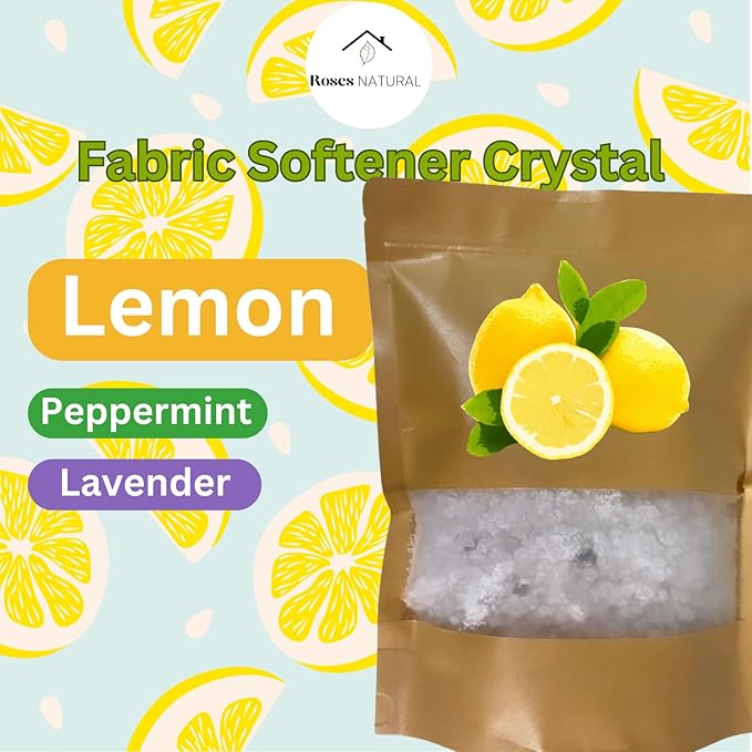Fabric Softener Crystals, Freshens and Softens Fabrics, 3 Pleasant Scent (Lemon, 50 oz Refil Pouch)