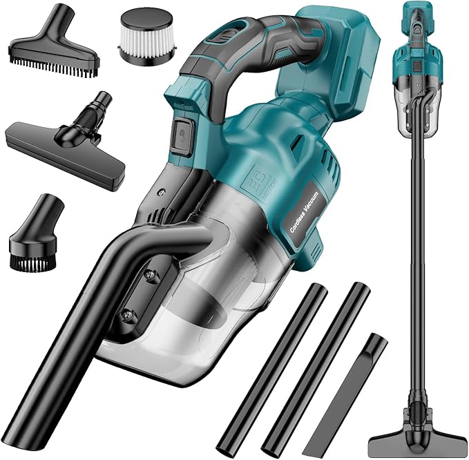Cordless Handheld Vacuum Cleaner Compatible with Makita 18V Battery , 16000Pa Portable Shop Vacuum with 2 HEPA Filters & 4 Attachments, Lightweight Vacuum for Car, Home & Garage(Tool Only, No Battery)