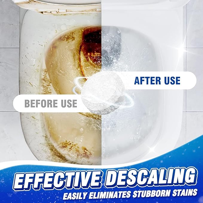 Vacplus Toilet Bowl Cleaners - 24 PACK, Household Toilet Cleaner, Automatic Toilet Bowl Cleaners with Bleach, Sustained-Release Toilet Tank Cleaners for Deodorizing and Descaling, 1.76 Ounces Each