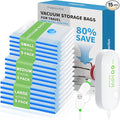 15 Pack Vacuum Seal Bags for Clothing Travel with -60000Pa USB Pump, Save 80% of Space for Clothes (15 Combo)