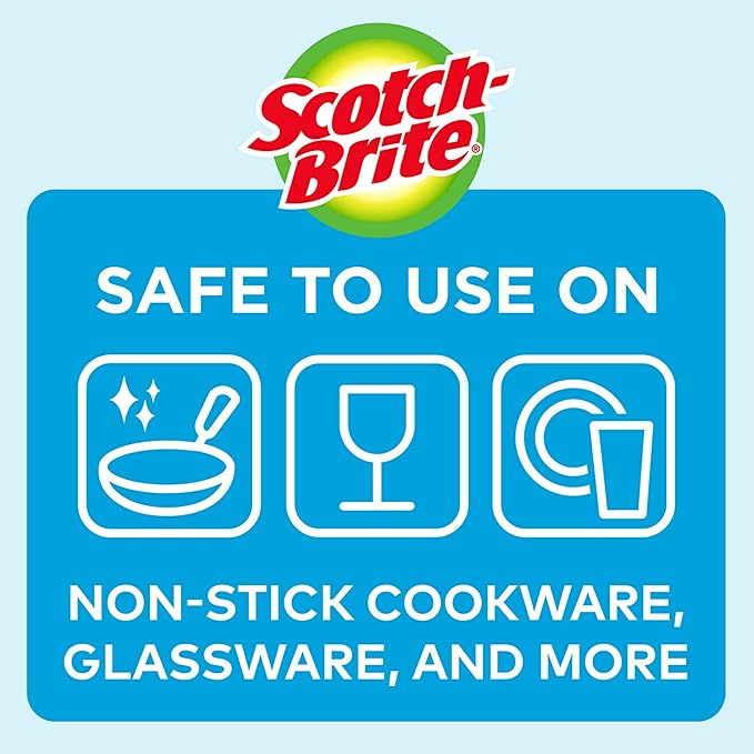 Scotch-Brite Dobie Sponge Cloths | Scrub & Wipe | Non-Scratch | Absorbent | 2 Pack