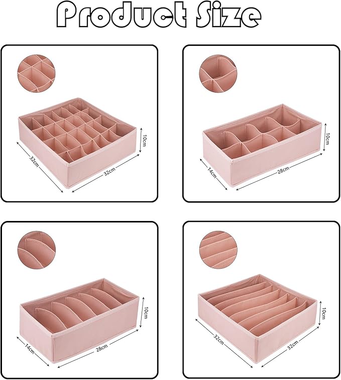 Dresser Drawer Organizer 8 Pack Clothes Underwear Sock Storage Pink Drawer Dividers Grey Foldable Closet Organizer Storage Box Dresser Drawer Organizers