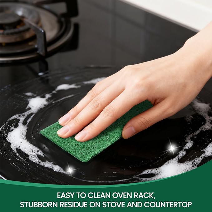 Heavy Duty Scouring Pads, 30 Pcs Individually Wrapped Dish Scrubber Pads for Household Kitchen Pots Pans Metal Grill (4.3 x 2.7 x 0.3 in)