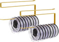 2 Pack Tumbler Lid Organizer, Horizontal Tumbler Lid Storage Hook to Hold Up 20 Lids, Space Saving Cup Lid Holders Under Cabinet Tumbler Lid Hook for Kitchen Organizer, Paper Towel Rack Hanger (Gold)