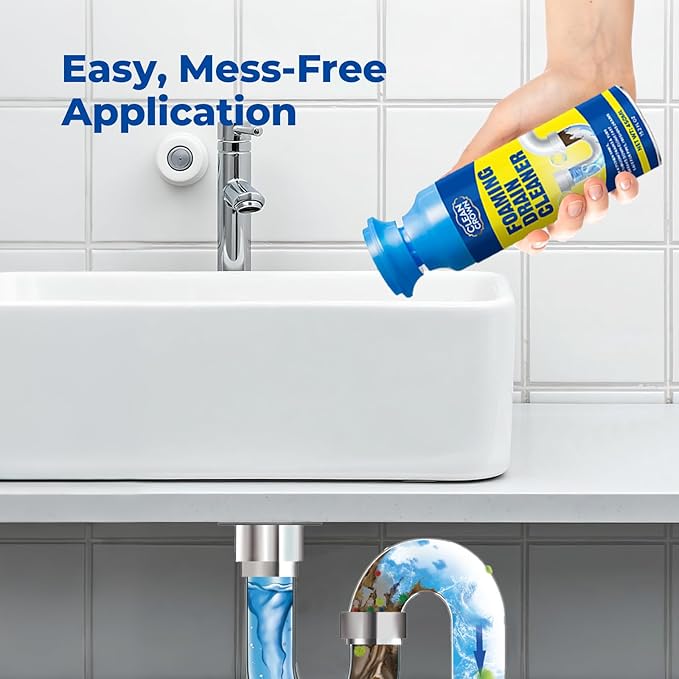 Foaming Drain Cleaner, Drain Cleaner Foam, Powerful Sink Drains Cleaners Foam for Kitchen, Bathroom, Shower and Tub Drains, Clog Remover & Odor Eliminator with Active Foaming Formula