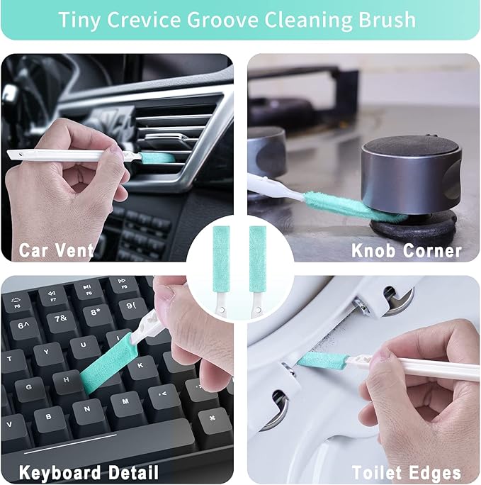 Small Cleaning Brush Tight Spaces, 8pcs Crevice Cleaning Brushes Tool for Household Use, Tiny Cleaning Brush Mini Parts Humidifier Toaster