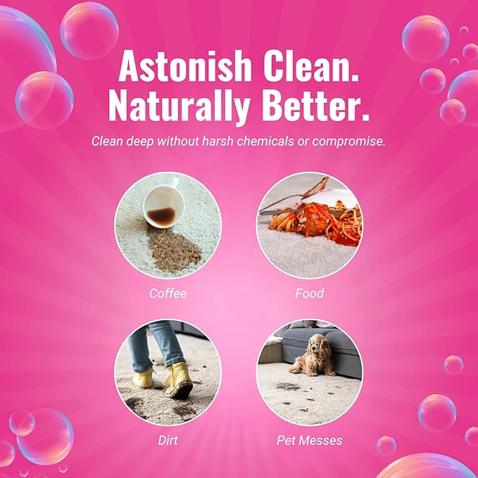 Astonish Specialist Machine Carpet Cleaner 1000ml Solution – Deep Odor Lifting Shampoo for Wool & Synthetic Rugs – Stain Remover Concentrate for Major Cleaning Units, Fresh Scent