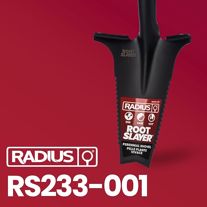 Root Slayer RS233-001, Perennial Shovel Serrated Shovel Spade, Black