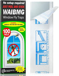 100 Pack Window Fly Traps Sticky Non-Toxic Clear Fly Paper Indoor for Home. No Mess Flies Window Sticky Traps Bug Flies Strips Indoors