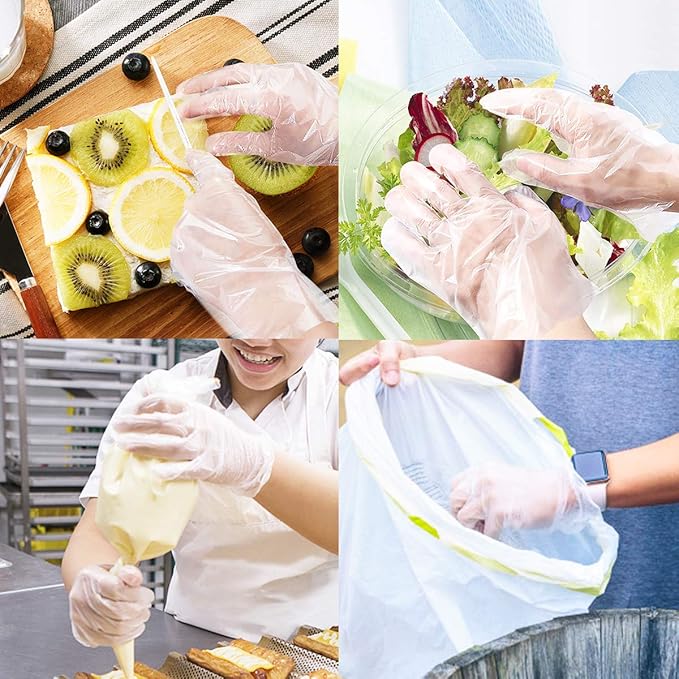 Teivio Disposable Gloves, Plastic Gloves for Kitchen Cooking Cleaning Food Handling