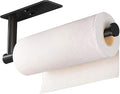 VAEHOLD Self Adhesive Paper Towel Holder Under Cabinet Mount, Wall Mount Paper Towel Roll Rack for Kitchen Cabinet, Bathroom, SUS304 Stainless Steel Black