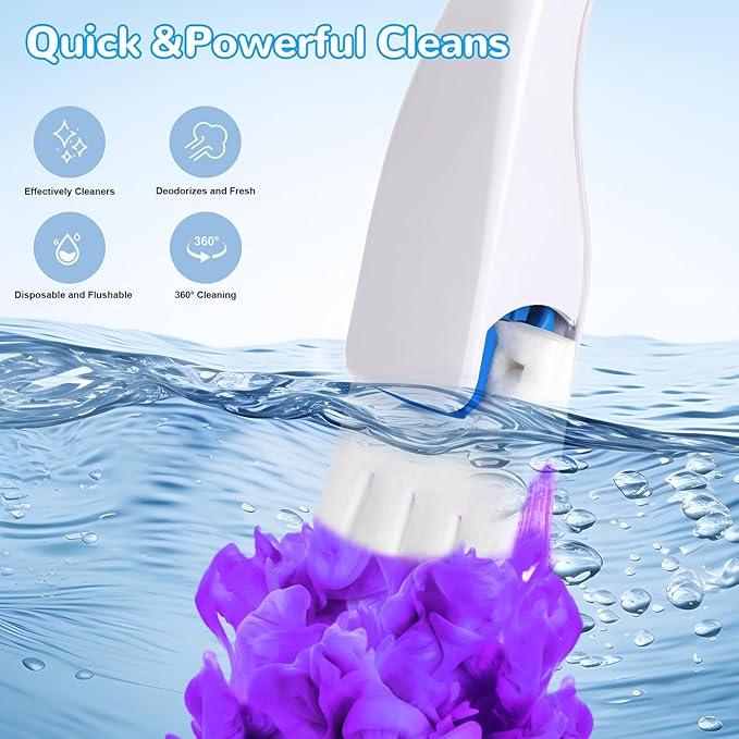 36 Refills Disposable Toilet Bowl Paper Bulk Toilet Fresh Flushable Refills for Bathroom Toilet Brush Accessories Supplies Starter Kit (Lavender Scent)
