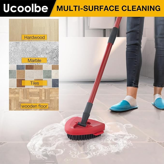 2 Pack Upgraded Spin Mop Scrub Brush Replace Head Compatible with O Cedar EasyWring 1 Tank System, Scrubber mop Head Attachment, More Layers of Bristles for Bathroom, Deck, Kitchen