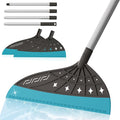 Air Broom, Multifunctional Silicone Broom for Hair, Cat Litter, Crumbs, Liquids Removal on Smooth Floor, Magic Squeegee Broom Comfortable Cleaning for Tile, Bathroom, Includes 2 Broom Heads (Gray)