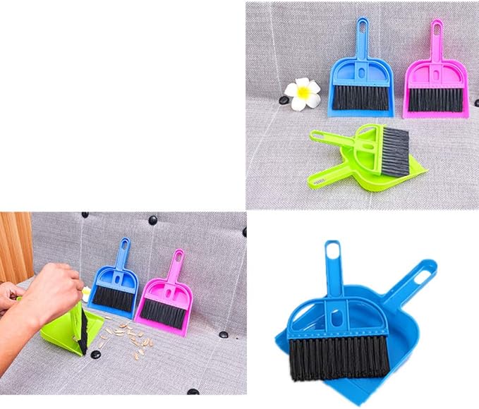Small Broom and Dustpan Set Mini Dustpan and Brush Set Childrens Cleaning Set for Table Desktop Counter Drawer Keyboard Office Home Car Cleaning Small Animals