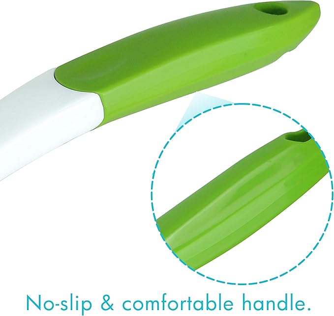 PHYEX 2-Pack Kitchen Green Scrub Brush for Cleaning Dishes Pots Pan Sink and Bathroom with Comfortable Long Handle
