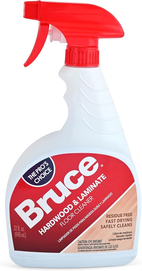 Stock Your Home Bruce Hardwood and Laminate Floor Cleaner (2 Pack) Residue Free Floor Cleaner for Mopping, Two 32 oz Spray Bottles Microfiber Cleaning Cloth