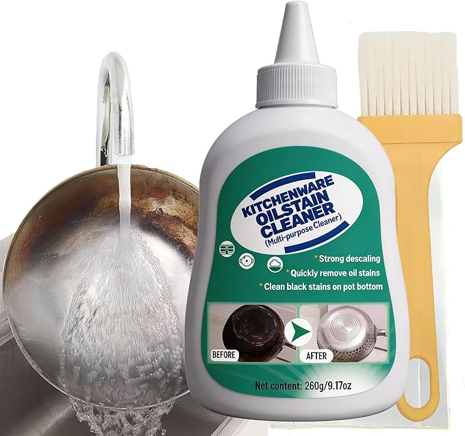 Kitchenware Oil Stain Cleaner, Multi-purpose Kitchen Cleaner, Pot Bottom Black Stain Cleaner, Pan Bottom Cleaning Paste,Powerful Kitchenware Cleaner, Oil Stain Remover (150, Grams)