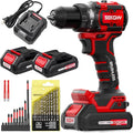 20V MAX Cordless Drill Driver Kit, 70Nm High Torque, LED Light, 26 Piece Accessory Set, 2 Batteries and Fast Charger for Wood Metal Drilling