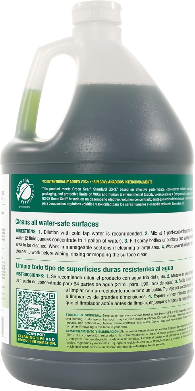 Simple Green Industrial SMP11001 Clean Building All-Purpose Cleaner Concentrate, 1gal Bottle